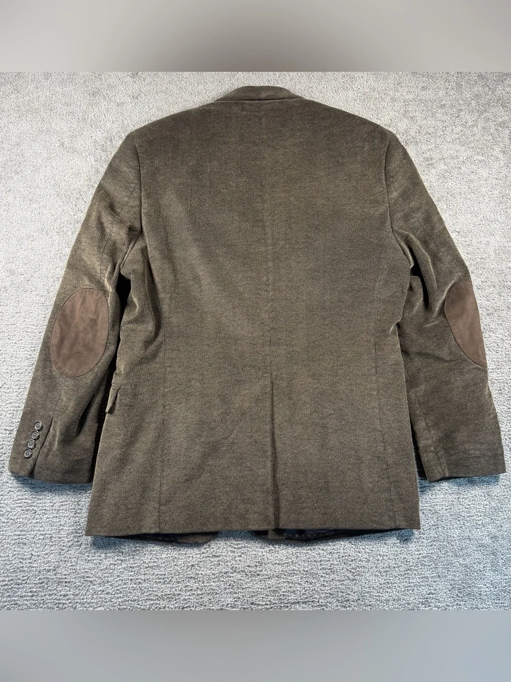 CHAPS Corduroy Sport Coat Blazer Men 40R Brown Elbow Patches Academia Prep Wale